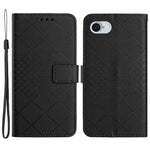 HT06 For iPhone 17e / 16e Drop-Proof Phone Case Rhombus Pattern PU Leather Wallet Cover