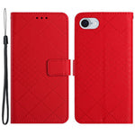 HT06 For iPhone 17e / 16e Drop-Proof Phone Case Rhombus Pattern PU Leather Wallet Cover