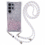 For Samsung Galaxy S22 Ultra 5G Cover Gradient TPU+Acrylic Cell Phone Case with Strap