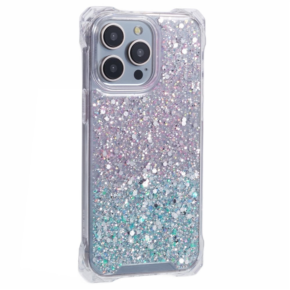 For iPhone 13 Pro Max Dual-Color Gradient Phone Case Anti-drop TPU+Acrylic Shell with Strap