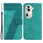 For Oppo Reno11 Pro 5G (Global) Wallet Case 7-Shape Imprint Anti-Drop Leather Phone Cover