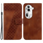 For Oppo Reno11 Pro 5G (Global) Wallet Case 7-Shape Imprint Anti-Drop Leather Phone Cover