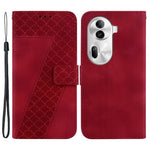 For Oppo Reno11 Pro 5G (Global) Wallet Case 7-Shape Imprint Anti-Drop Leather Phone Cover