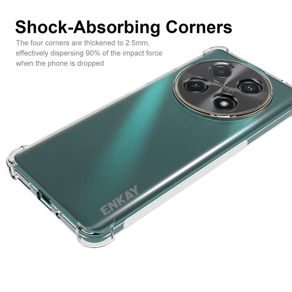 ENKAY HAT PRINCE För Huawei Nova 12i 4G Skal TPU Förstärkta Hörn HD Genomskinligt mobilskal