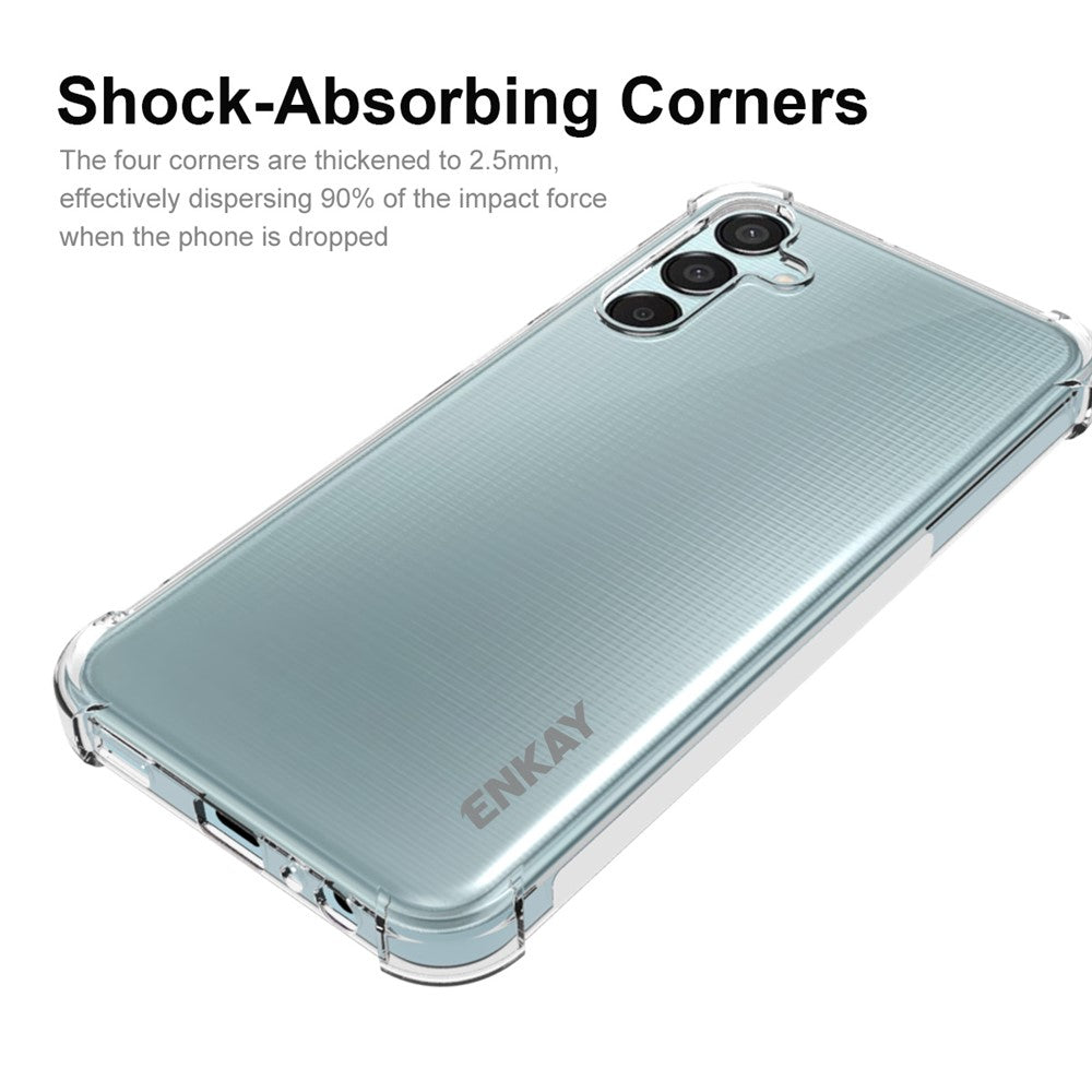 ENKAY HAT PRINCE For Samsung Galaxy F15 5G / M15 5G Clear Case Four Corners Reinforced TPU Phone Cover