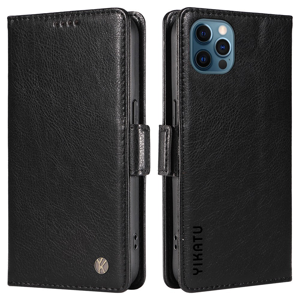 YIKATU YK-007 lædercover til iPhone 12/12 Pro, pungcover, beskyttende mobilcover