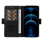 YIKATU YK-007 lædercover til iPhone 12/12 Pro, pungcover, beskyttende mobilcover
