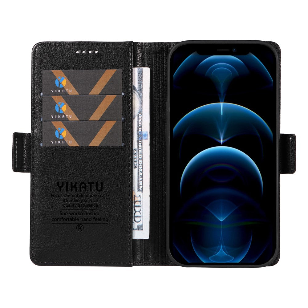 YIKATU YK-007 lædercover til iPhone 12/12 Pro, pungcover, beskyttende mobilcover