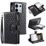 Style 012 for Xiaomi Redmi Note 13 Pro 5G / Poco X6 5G Zipper Wallet Case Rhombus PU Leather Phone Cover