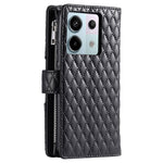Style 012 for Xiaomi Redmi Note 13 Pro 5G / Poco X6 5G Zipper Wallet Case Rhombus PU Leather Phone Cover