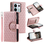 Style 012 for Xiaomi Redmi Note 13 Pro 5G / Poco X6 5G Zipper Wallet Case Rhombus PU Leather Phone Cover