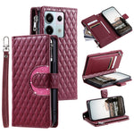 Style 012 for Xiaomi Redmi Note 13 Pro 5G / Poco X6 5G Zipper Wallet Case Rhombus PU Leather Phone Cover