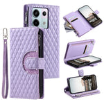 Style 012 for Xiaomi Redmi Note 13 Pro 5G / Poco X6 5G Zipper Wallet Case Rhombus PU Leather Phone Cover