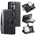 Style 012 for Xiaomi Redmi Note 13 Pro 4G / Poco M6 Pro 4G Zipper Wallet Cover Rhombus PU Stand Phone Case