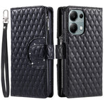 Style 012 for Xiaomi Redmi Note 13 Pro 4G / Poco M6 Pro 4G Zipper Wallet Cover Rhombus PU Stand Phone Case