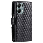 Style 012 for Xiaomi Redmi Note 13 Pro 4G / Poco M6 Pro 4G Zipper Wallet Cover Rhombus PU Stand Phone Case