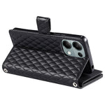 Style 012 for Xiaomi Redmi Note 13 Pro 4G / Poco M6 Pro 4G Zipper Wallet Cover Rhombus PU Stand Phone Case