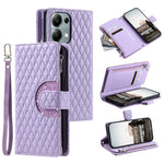 Style 012 for Xiaomi Redmi Note 13 Pro 4G / Poco M6 Pro 4G Zipper Wallet Cover Rhombus PU Stand Phone Case