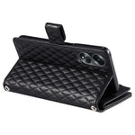 Style 012 for Oppo A58 4G Zipper Wallet Case Rhombus PU Leather Drop-proof Phone Cover