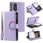 Style 012 for Oppo A38 4G / A18 4G Zipper Wallet Cover Glitter Powder Phone Protective Case with Strap