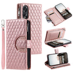 Style 012 for Oppo A38 4G / A18 4G Zipper Wallet Cover Glitter Powder Phone Protective Case with Strap