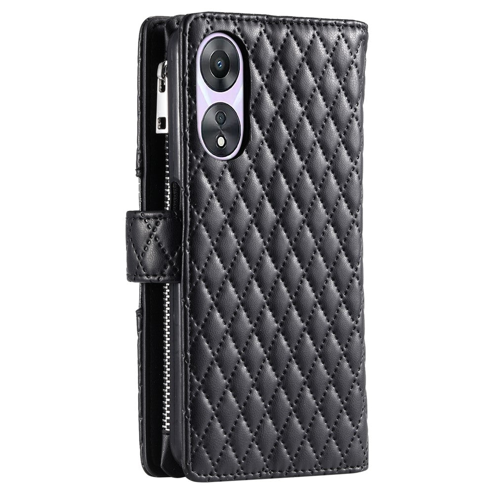 Style 012 for Oppo A58 5G Case Rhombus PU Leather Wallet Phone Cover