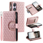 Style 012 for Oppo A58 5G Case Rhombus PU Leather Wallet Phone Cover