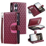 Style 012 for Oppo A58 5G Case Rhombus PU Leather Wallet Phone Cover
