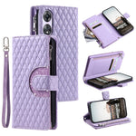 Style 012 for Oppo A58 5G Case Rhombus PU Leather Wallet Phone Cover