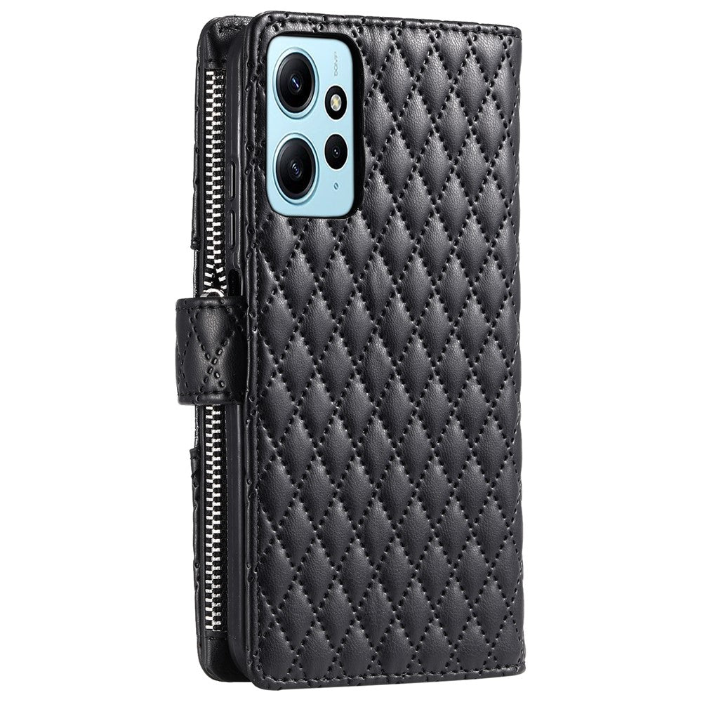 Style 012 for Xiaomi Redmi Note 12 4G Case Leather Phone Cover with Zipper Wallet Stand