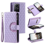 Style 012 for Xiaomi Redmi Note 12S 4G Zipper Wallet Case Anti-Drop Rhombus PU Leather Phone Cover