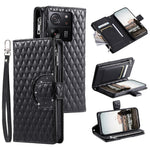 Style 012 for Xiaomi 13T / 13T Pro / Redmi K60 Ultra Wallet Case PU Leather Rhombus Pattern Phone Cover