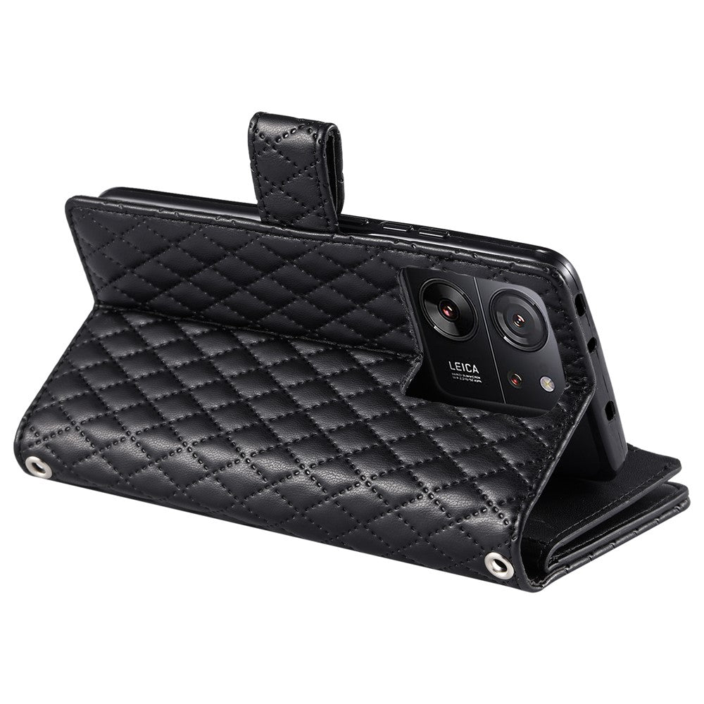 Style 012 for Xiaomi 13T / 13T Pro / Redmi K60 Ultra Wallet Case PU Leather Rhombus Pattern Phone Cover
