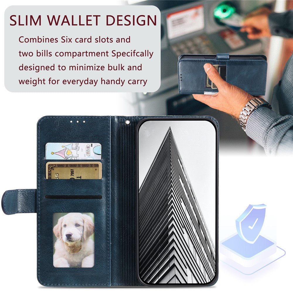 013 Style For iPhone 6 / 6s / 7 / 8 4.7-inch / SE(2020) / SE(2022) Case 6 Card Slots Wallet Flip Stand Phone Cover