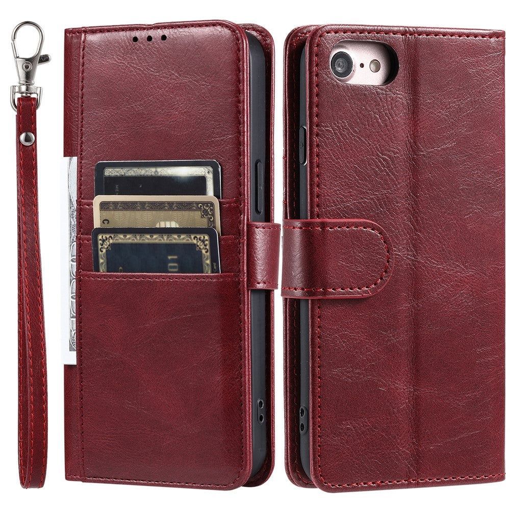 013 Style For iPhone 6 / 6s / 7 / 8 4.7-inch / SE(2020) / SE(2022) Case 6 Card Slots Wallet Flip Stand Phone Cover