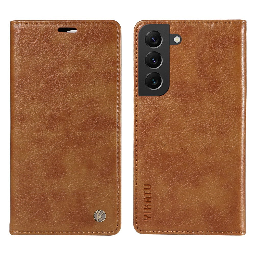 YIKATU YK-006 For Samsung Galaxy S21 5G / S21 4G Wallet Phone Case Litchi Texture Leather Flip Cover