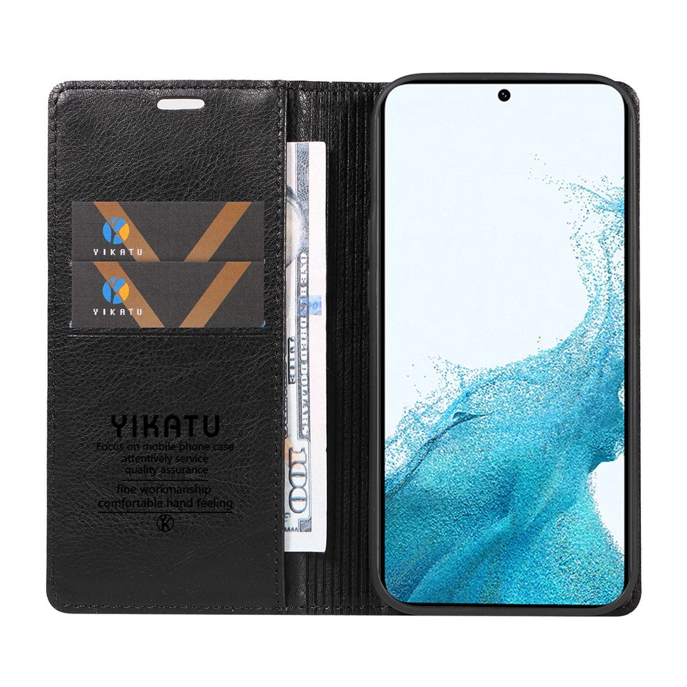 YIKATU YK-006 For Samsung Galaxy S21 5G / S21 4G Wallet Phone Case Litchi Texture Leather Flip Cover