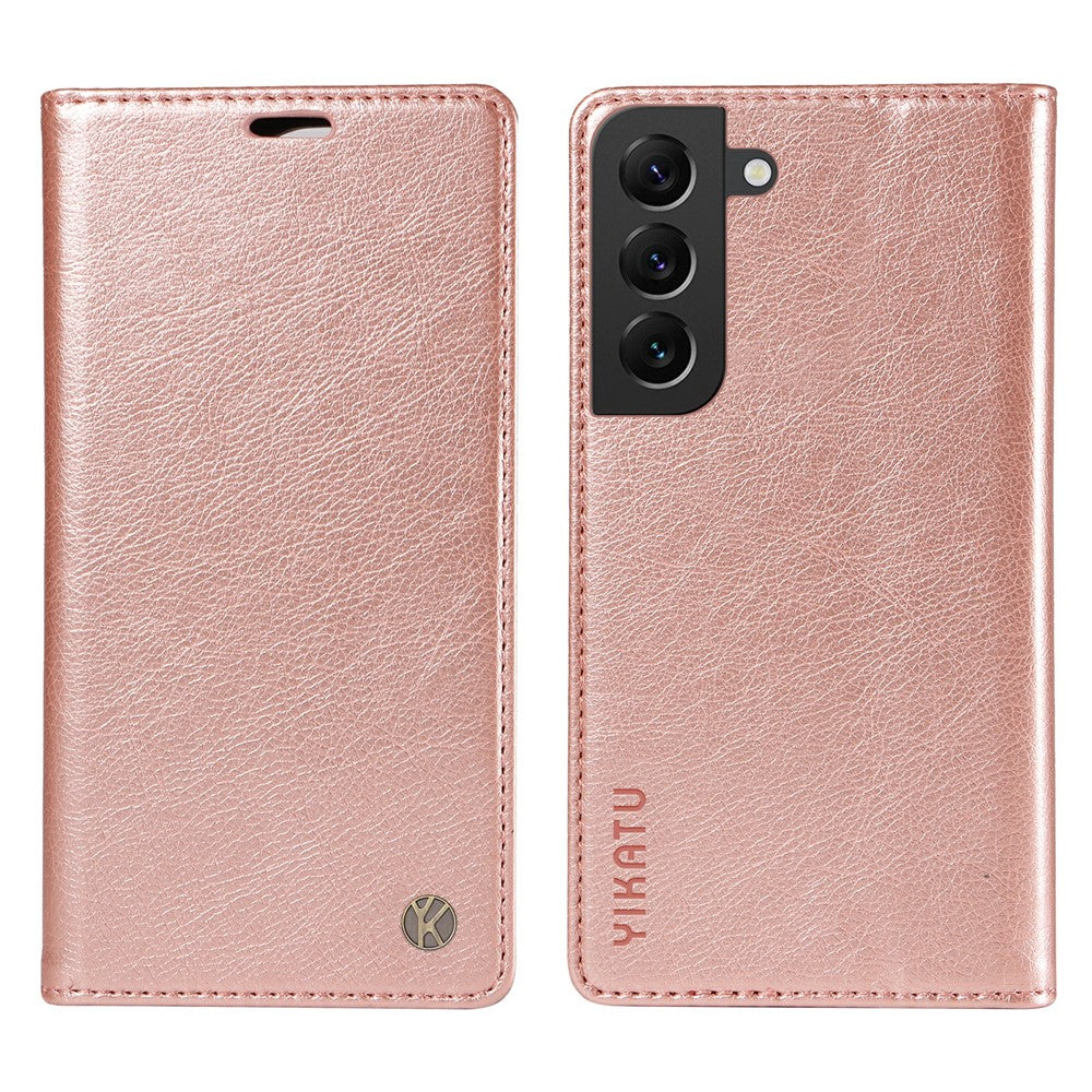 YIKATU YK-006 For Samsung Galaxy S21 5G / S21 4G Wallet Phone Case Litchi Texture Leather Flip Cover