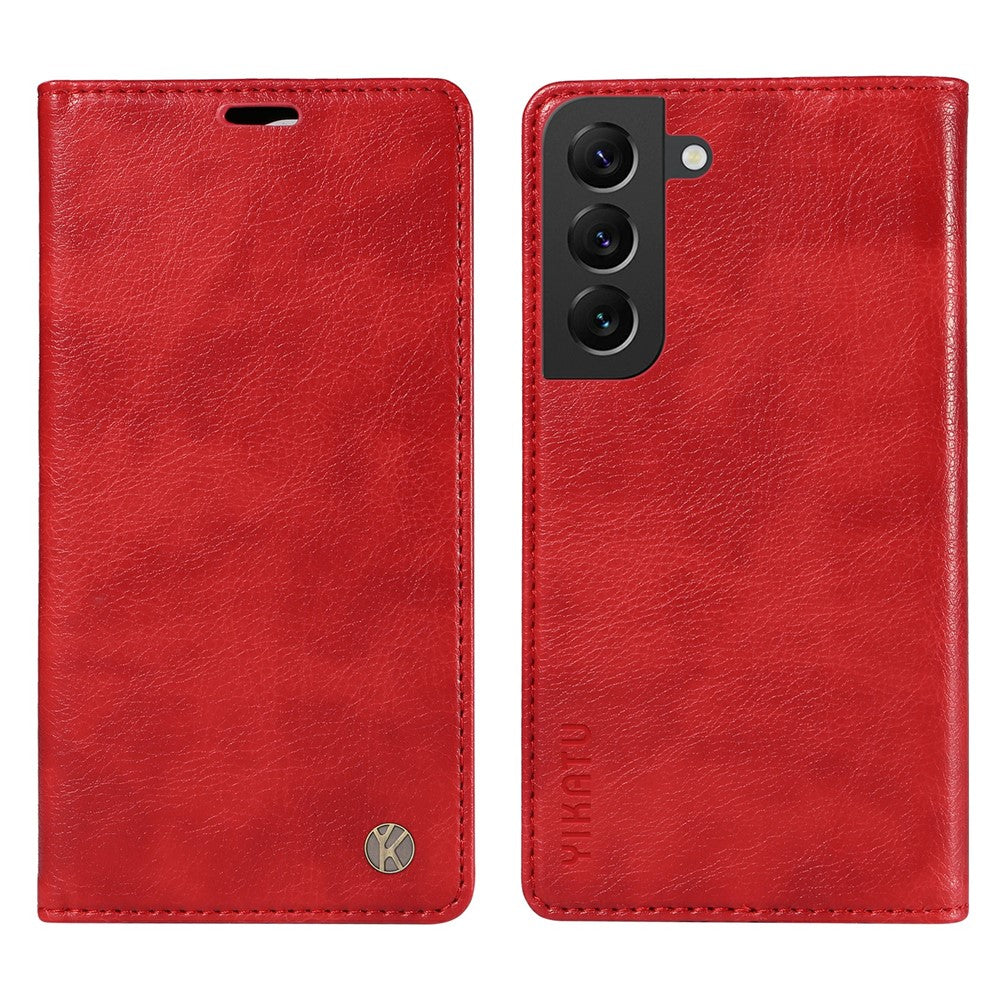 YIKATU YK-006 For Samsung Galaxy S21 5G / S21 4G Wallet Phone Case Litchi Texture Leather Flip Cover