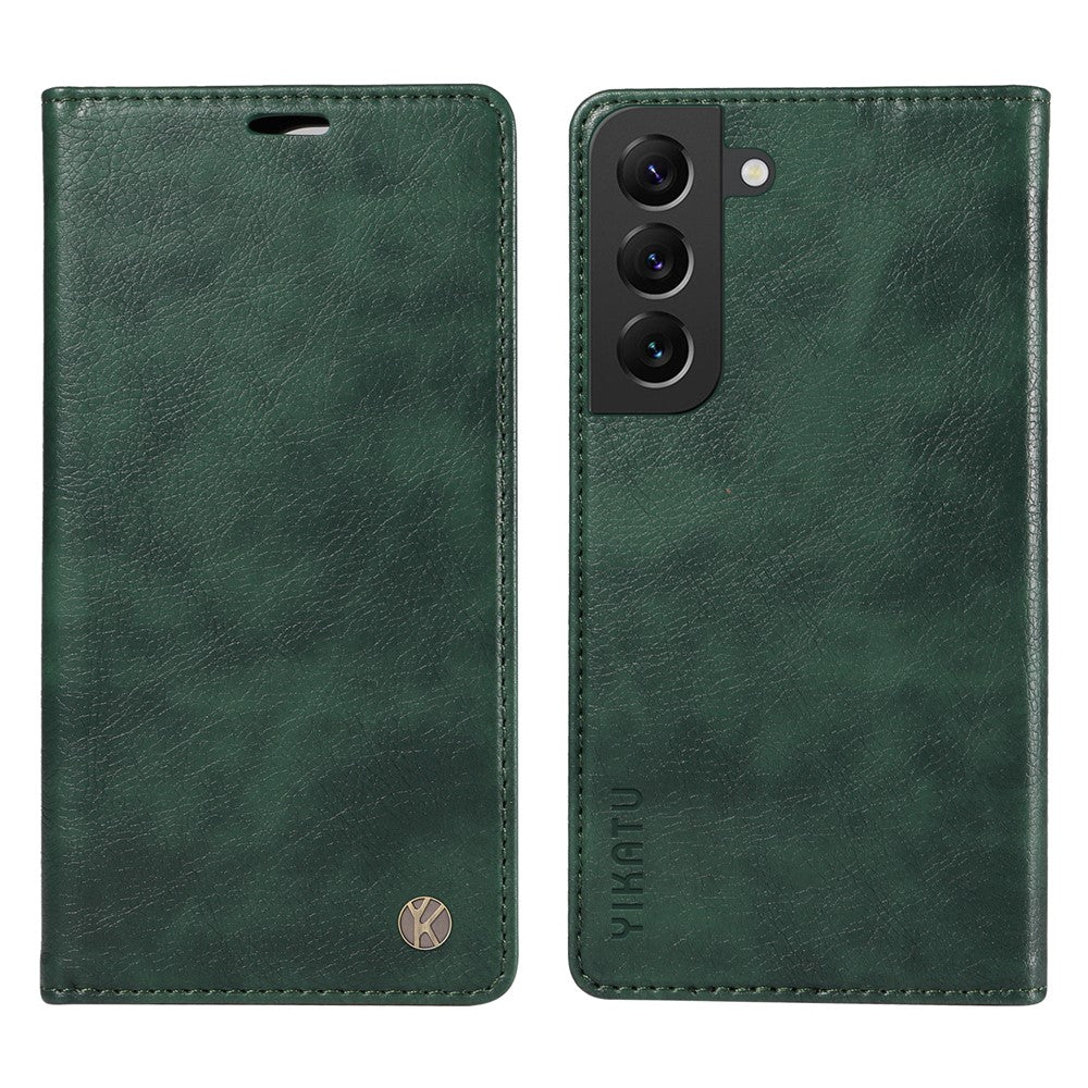 YIKATU YK-006 For Samsung Galaxy S21 5G / S21 4G Wallet Phone Case Litchi Texture Leather Flip Cover
