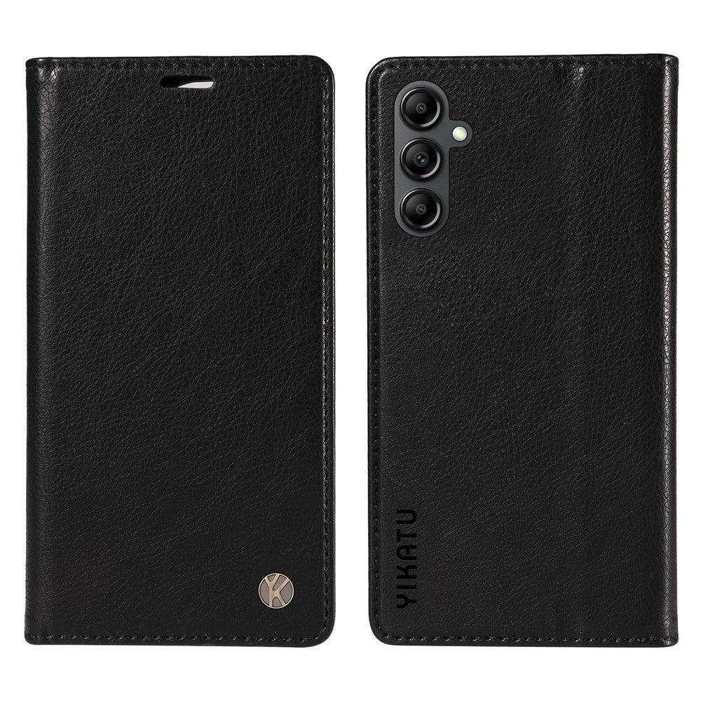 YIKATU YK-006 För Samsung Galaxy A24 4G (162,1 X 77,6 X 8,3 mm) mobilskal Litchitexturerat Läder Flip Plånboksfodral