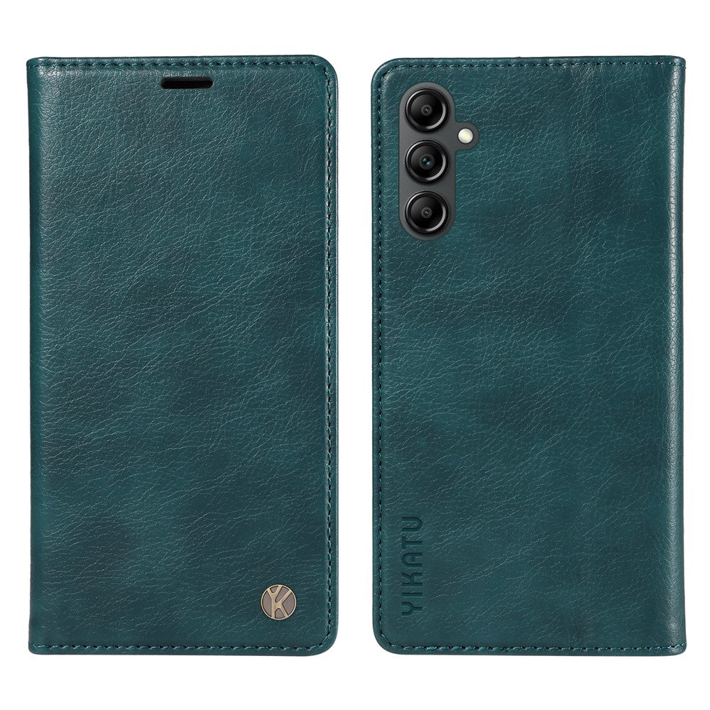 YIKATU YK-006 För Samsung Galaxy A24 4G (162,1 X 77,6 X 8,3 mm) mobilskal Litchitexturerat Läder Flip Plånboksfodral