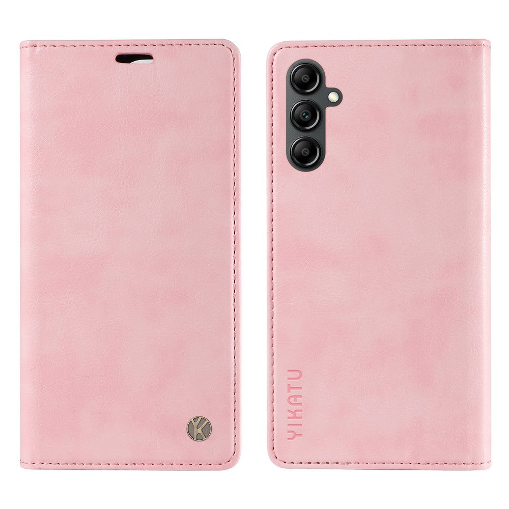 YIKATU YK-006 För Samsung Galaxy A24 4G (162,1 X 77,6 X 8,3 mm) mobilskal Litchitexturerat Läder Flip Plånboksfodral