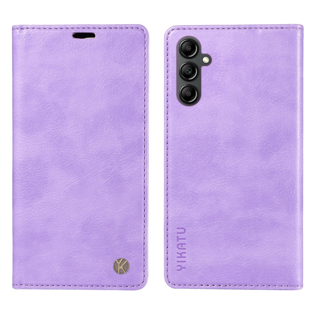 YIKATU YK-006 För Samsung Galaxy A24 4G (162,1 X 77,6 X 8,3 mm) mobilskal Litchitexturerat Läder Flip Plånboksfodral