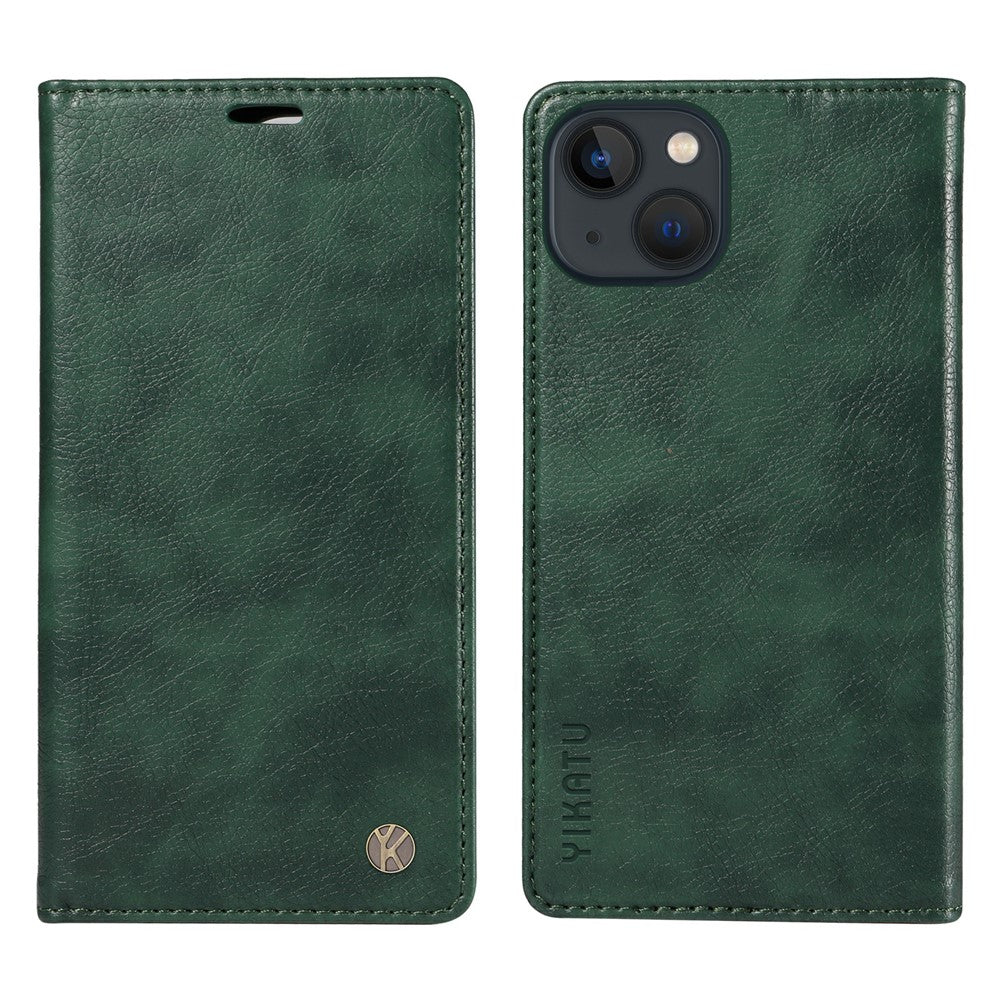 YIKATU YK-006 For iPhone 13 Wallet Case Anti-Scratch Leather Phone Cover