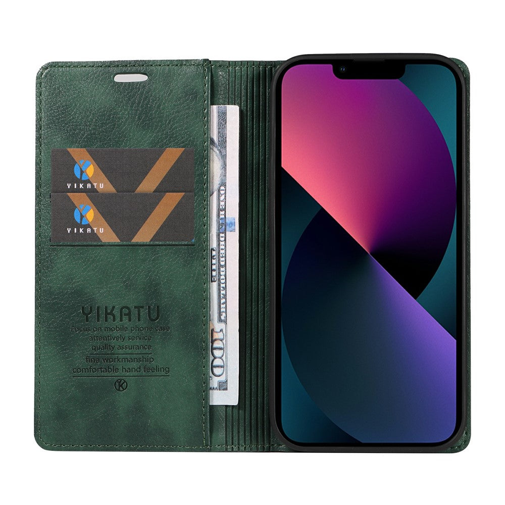 YIKATU YK-006 For iPhone 13 Wallet Case Anti-Scratch Leather Phone Cover