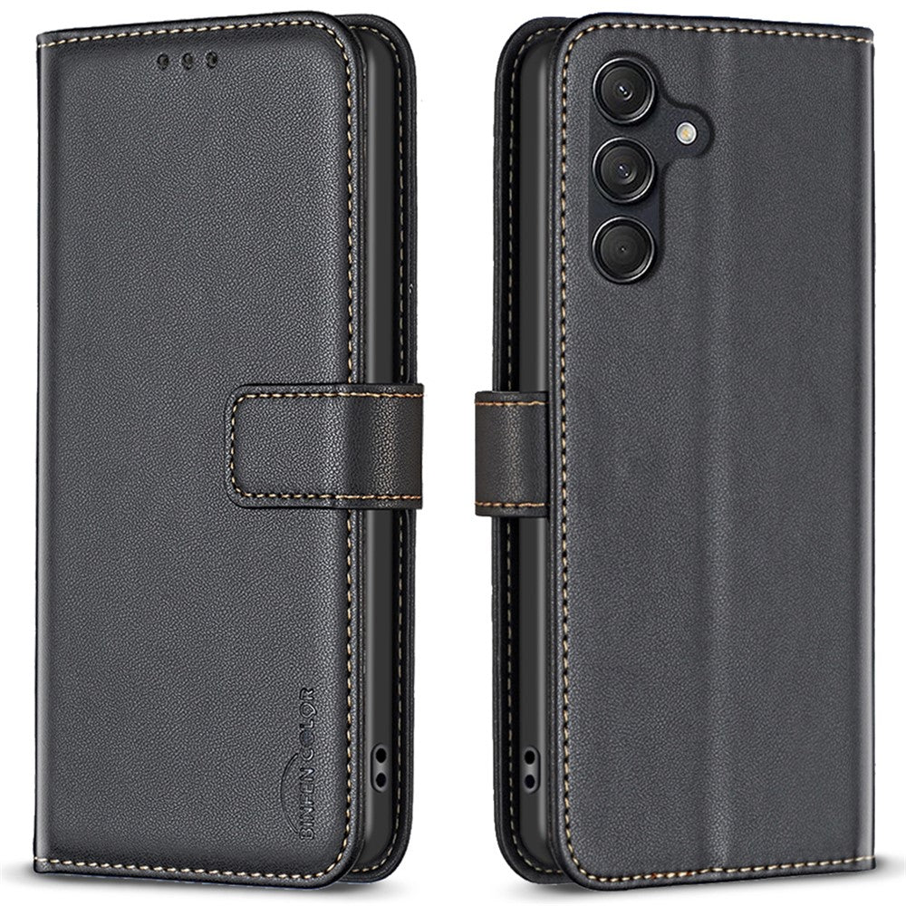 BINFEN COLOR BF17 For Samsung Galaxy M55 5G / C55 5G / F55 5G Wallet Case Shockproof Leather Phone Cover