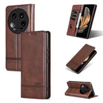AZNS For Xiaomi 14 Ultra Leather Case Cowhide Texture Stand Wallet Phone Cover