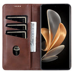 AZNS For Xiaomi 14 Ultra Leather Case Cowhide Texture Stand Wallet Phone Cover