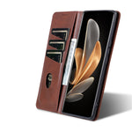 AZNS Läderfodral För Xiaomi 14 Ultra, Kohudtextur, Stativ, Plånboksfodral